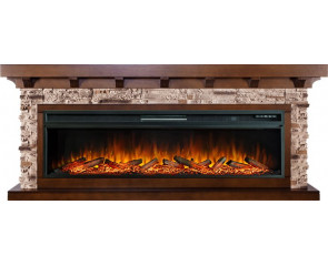 Линейный электрокамин Chalet 60 темный дуб с очагом Vision 60 LOG LED Линейный электрокамин Chalet 60 темный дуб с очагом Vision 60 LOG LED