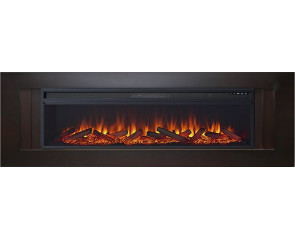 Линейный электрокамин Line 60 венге с очагом Vision 60 LOG LED