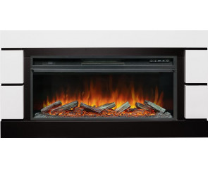 Линейный электрокамин Modern 42 белый с очагом Vision 42 LOG LED