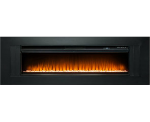 Линейный электрокамин Line 60 черный с очагом Vision 60 LED